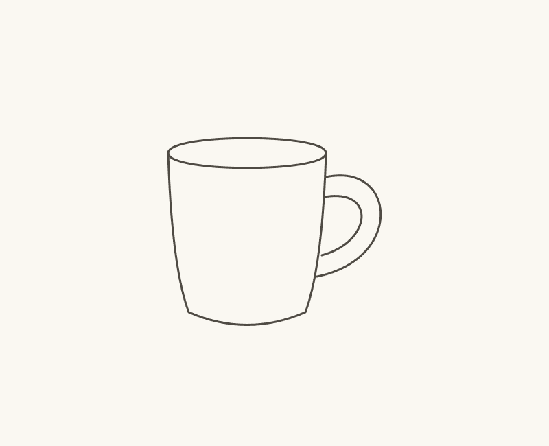 Follow the outline: stage 2 of the curated mug drawing lesson